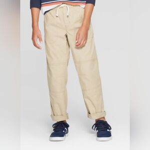 Cat & Jack Youth Boy's Husky Flat Front Straight Fit Elastic Waist Chinos